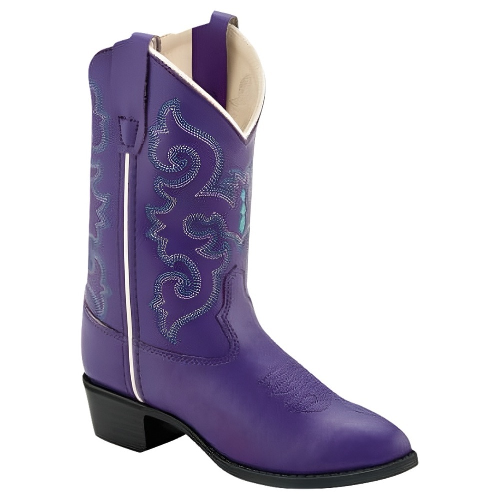 Old west purple cowgirl Western boots size 1 girls